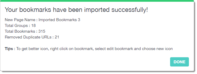 import Bookmark into mymark.me